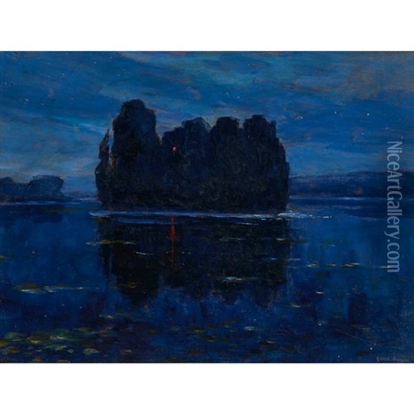 Nocturnal Landscape+d2:d73 Oil Painting - Alfred Juergens