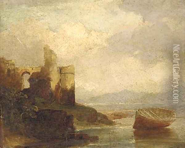 A ruined castle on an estuary Oil Painting - Francis Danby
