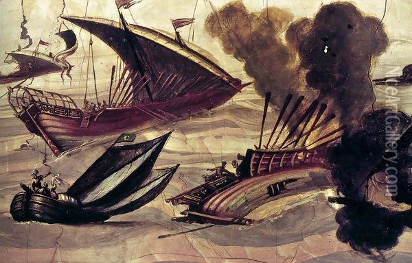 Naval Battle Oil Painting - Filippo Napoletano