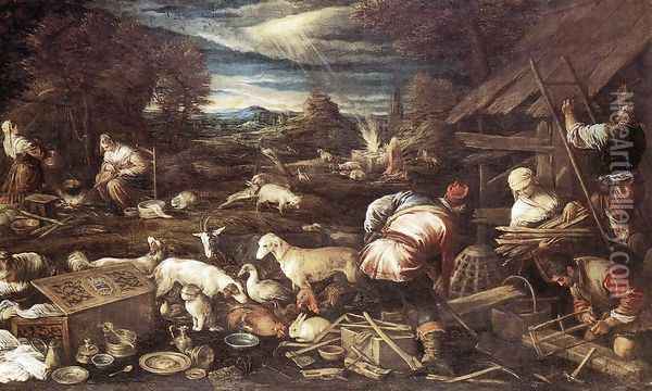 Noah's Sacrifice (Sacrificio di Noe) Oil Painting - Jacopo Bassano (Jacopo da Ponte)