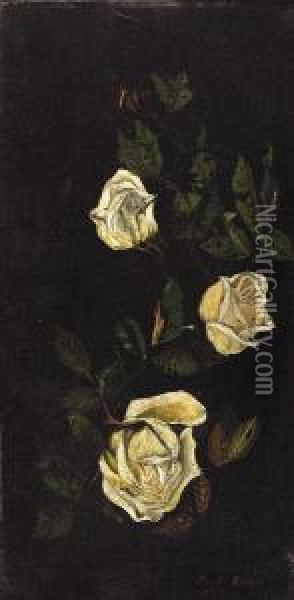 Yellow Roses Oil Painting - George Cochran Lambdin