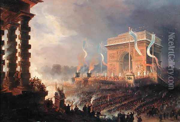 Festival of the Fraternity of the Arc de Triomphe, 24th April 1848 Oil Painting - Jean-Jacques Champin