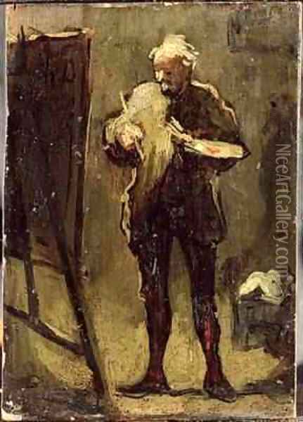 Self Portrait Oil Painting - Honore Daumier