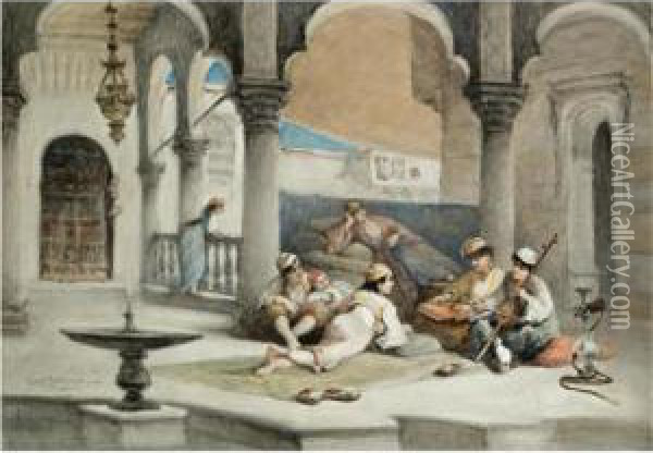 The Gynaeceum Oil Painting - Cesare Felix dell' Acqua