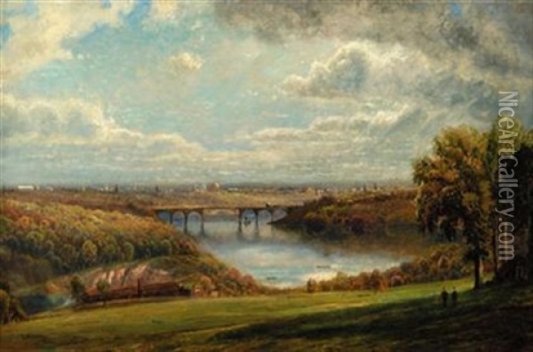 A View Of Philadelphia From Belmont Oil Painting - Edmund Darch Lewis