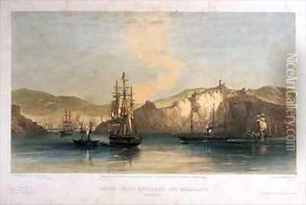 Troop Ships becalmed off Balaklava, Morning Oil Painting - Oswald Walter Brierly