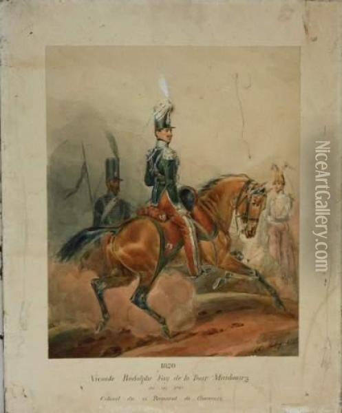 Le Vicomte Charles De La Tour Maubourg Oil Painting - Charles Hippolyte Aubry