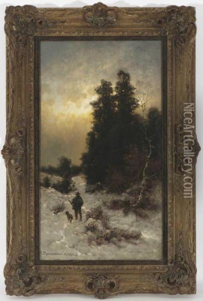 Jager Im Winterwald Oil Painting - Desire Tomassin