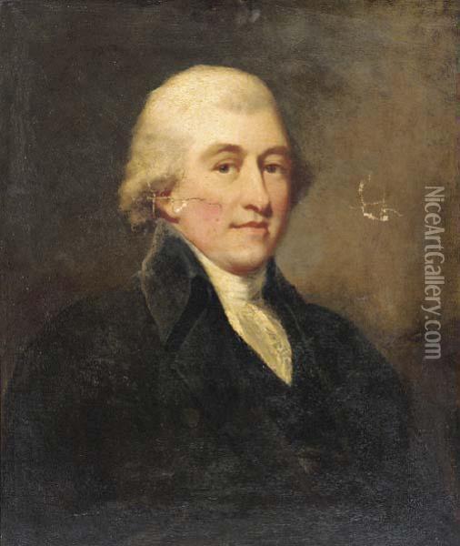 Portrait Of Mr. Elisdan Oil Painting - George Romney