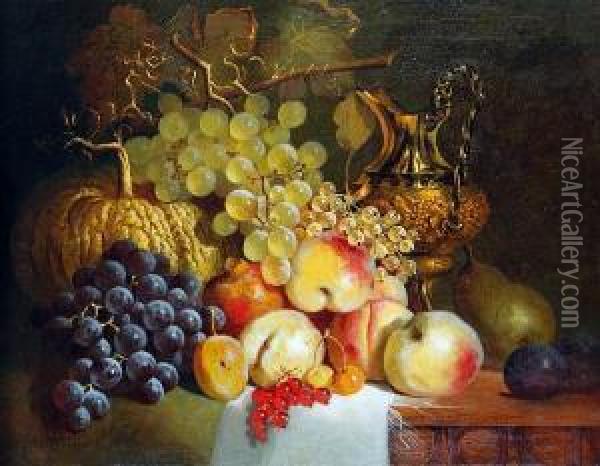 Still Life With Fruit Oil Painting - Charles Stuard