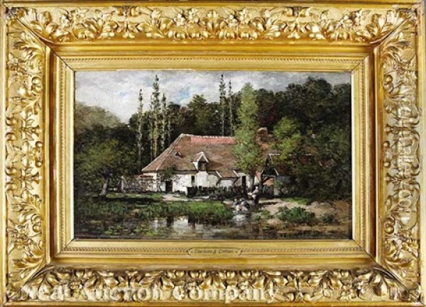 A Lake Cottage, Picardy Oil Painting - Charlotte Buell Coman