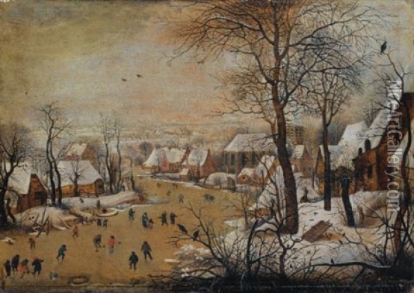 La Trappe Aux Oiseaux Oil Painting - Pieter Brueghel the Younger