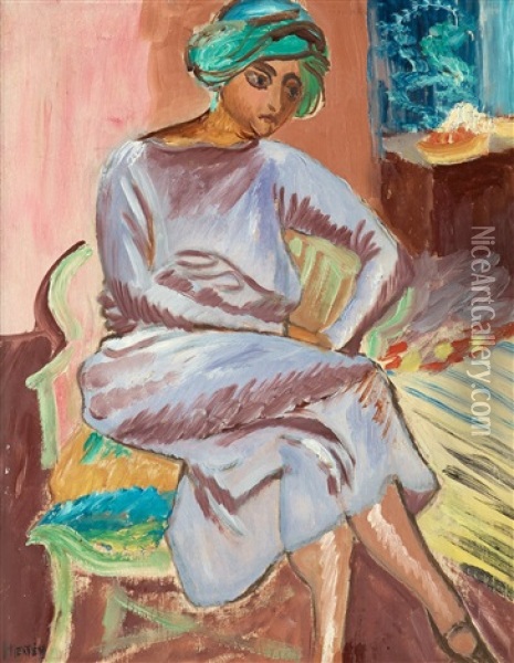 Mulattskan Med Turban Oil Painting - Sigrid (Maria) Hjerten