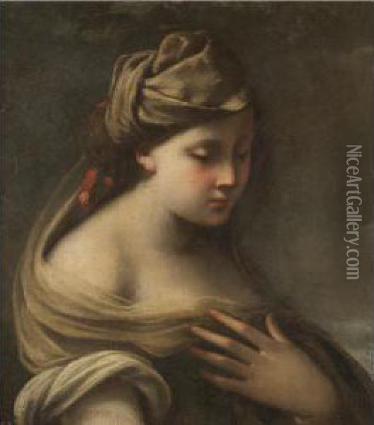The Head Of A Sybil Oil Painting - Giuseppe Maria Crespi