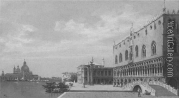 View Of The Doge's Palace And The Piazza San Marco Oil Painting - Antonietta Brandeis