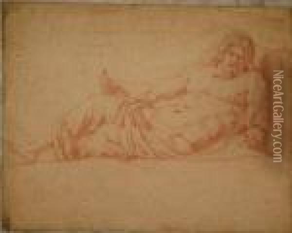 Allegory Ofa Resting Man Oil Painting - Charles Lebrun