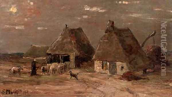At the end of the day Oil Painting - Sientje Mesdag Van Houten