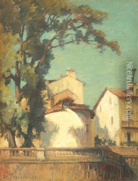 Houses At Bonnieux Oil Painting - Stefan Popescu