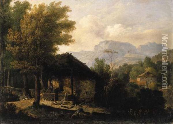 Le Four Banal D'un Village De Montagne Oil Painting - Wolfgang-Adam Toepffer