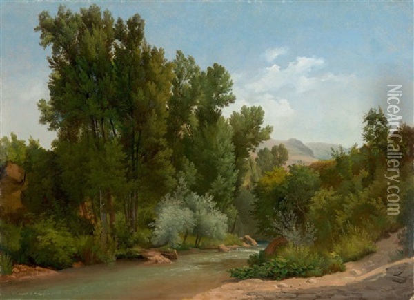 Landscape Near Subiaco Oil Painting - Gustaf Wilhelm Palm