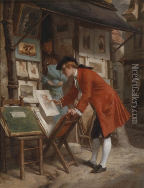 Der Grafikliebhaber Oil Painting - Gustave David