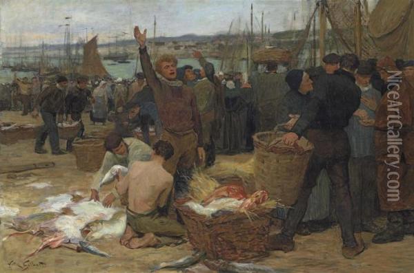 The Catch Oil Painting - Victor-Gabriel Gilbert