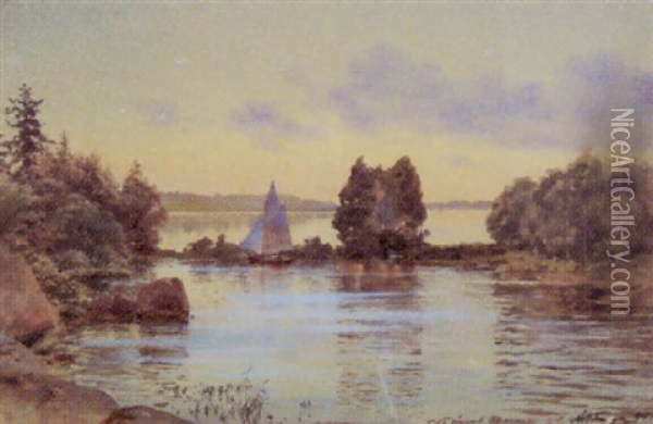 Abend Am See Oil Painting - Albert Nikolaevich Benois
