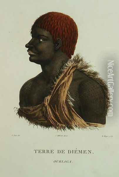T.1548 Ouriaga from Van Diemans Land, plate 9 from Voyage of Discovery to Australian Lands, engraved by B. Roger, 1807 Oil Painting - N. Petit