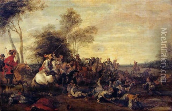 Charge De Cavalerie Oil Painting - Jan van Huchtenburg