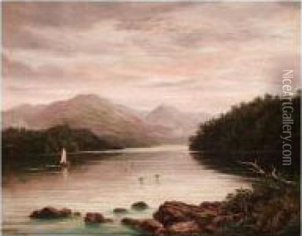 Lake Te Anau, South Island, New Zealand Oil Painting - William George Baker