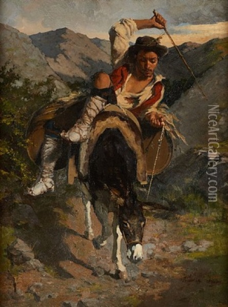 Montagnard Italien Oil Painting - Jean Andre Alfred Cluysenaar