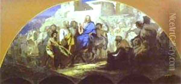 Entrance Of Christ Into Jerusalem 1876 Oil Painting - Henryk Hector Siemiradzki