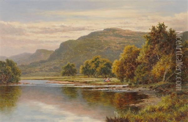 Llyn Crafnant, North Wales Oil Painting - Henry H. Parker