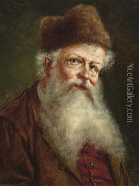 Portrait Eines Bartigen Mannes Oil Painting - Georg Roessler