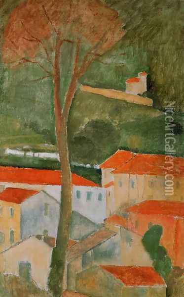 Landscape I Oil Painting - Amedeo Modigliani