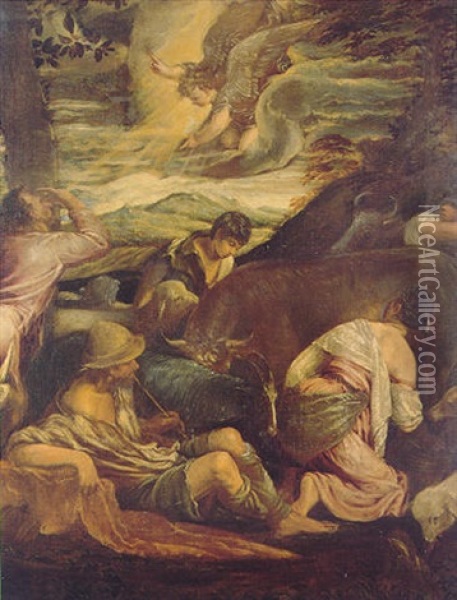 The Annunciation Of The Shepherds Oil Painting - Jacopo dal Ponte Bassano