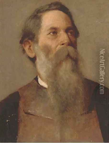 Portrait of a bearded gentleman Oil Painting - Bernardo Celentano