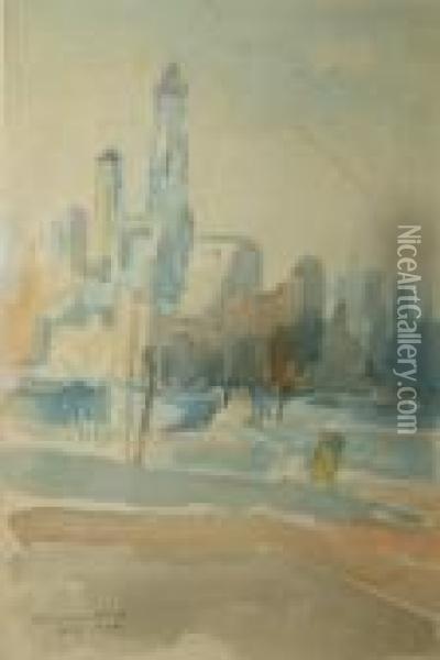 New York Oil Painting - Hermann Struck