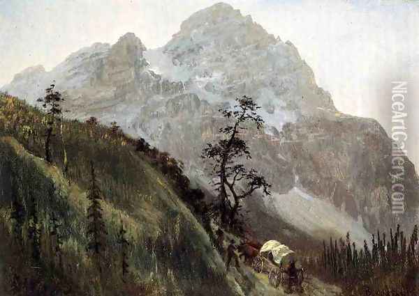 Western Trail The Rockies Oil Painting - Albert Bierstadt