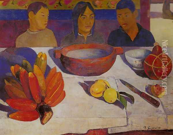 Meal or Bananas Oil Painting - Paul Gauguin