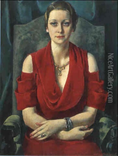 La Dame En Rouge Oil Painting -  Halil (Mussayassul)