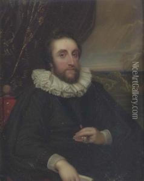 Portrait Of Thomas Howard, Second Earl Of Arundel Oil Painting - Henry Bone