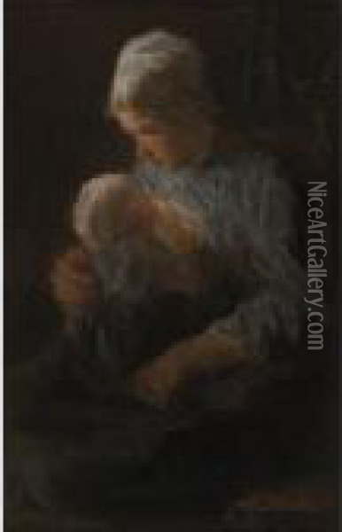Mother And Child Oil Painting - Jozef Israels