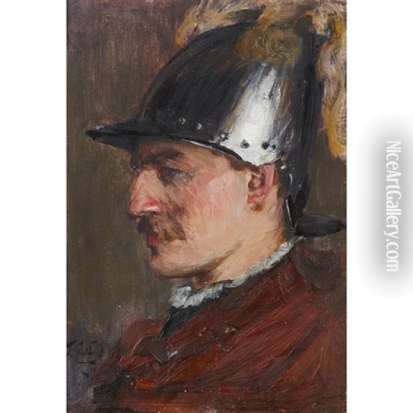 Head Of A Soldier Oil Painting - James Guthrie