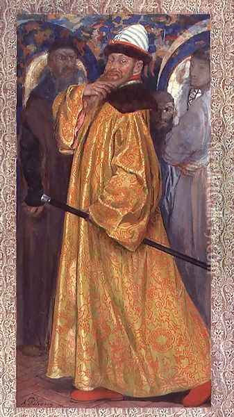 Granted the Tsars Fur Coat, 1902 Oil Painting - Andrei Petrovich Ryabushkin