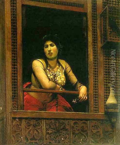 Woman at Her Window Oil Painting - Jean-Leon Gerome