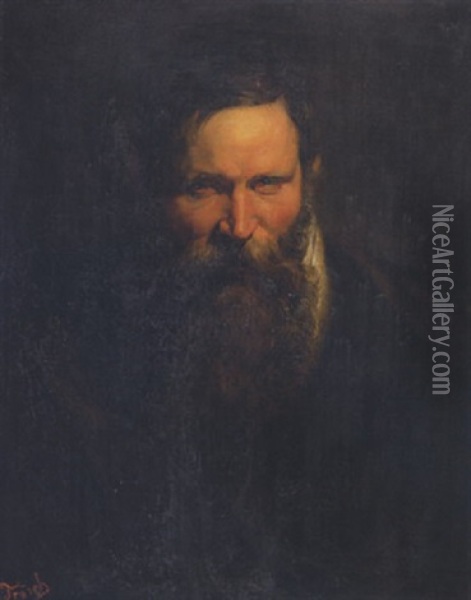 Bildnis Eines Bartigen Mannes Oil Painting - Ferdinand (Baron de Soville) Troesch
