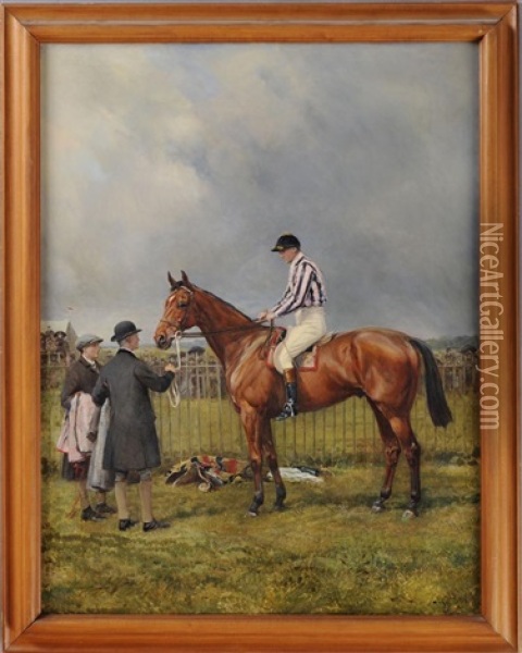 Horse And Rider Oil Painting - Heywood Hardy