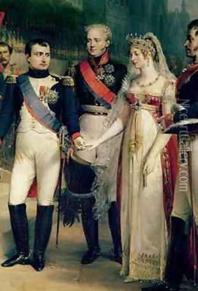 Napoleon Bonaparte 1769-1821 Receiving Queen Louisa of Prussia 1776-1810 at Tilsit 2 Oil Painting - Nicolas Louis Francois Gosse