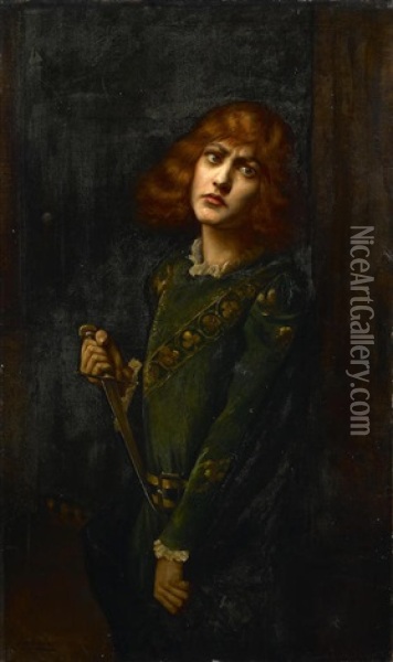 A Study Of Joan Of Arc Oil Painting - Paul Antoine de la Boulaye